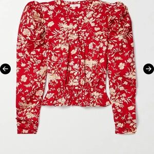 Doen Amelia floral-print gathered cotton poplin shirt